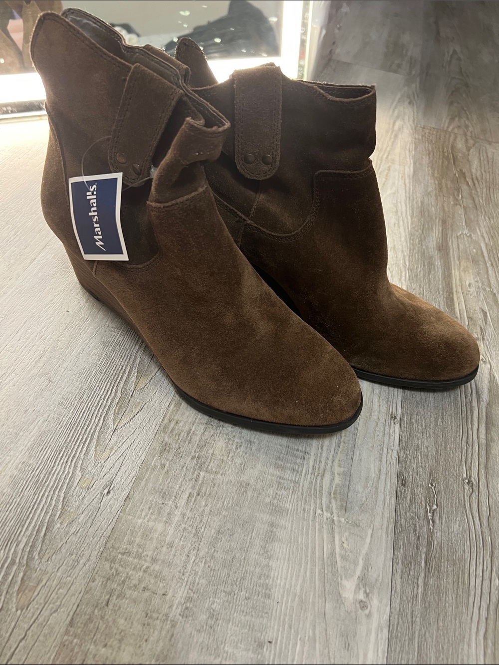 Marshalls Dark Brown Suede Ankle Booties